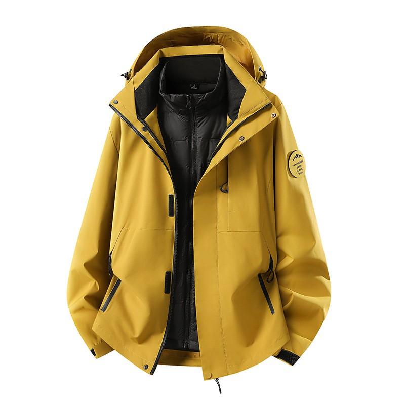 Men Women 3-in-1 Waterproof Windproof Hiking Jacket With Removable Down Liner Outdoor Trekking Camping Winter