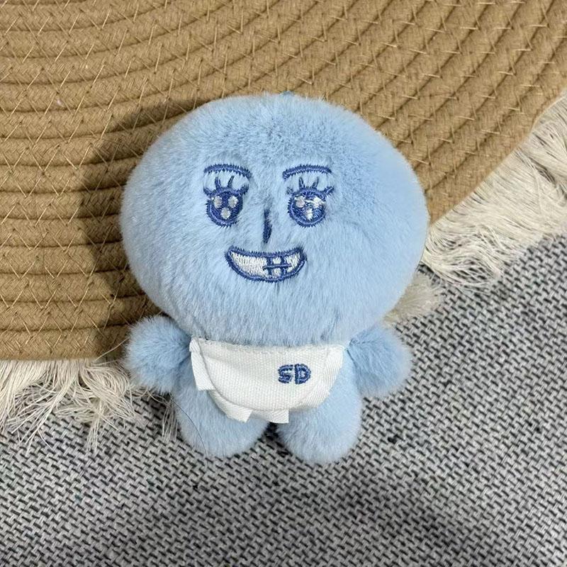 Idol K-Pop Blue Plush Toy Keychain Cute Toy Pendant Soft Fluffy Unique Expression Plush Merchandise Gifts Fan Goods