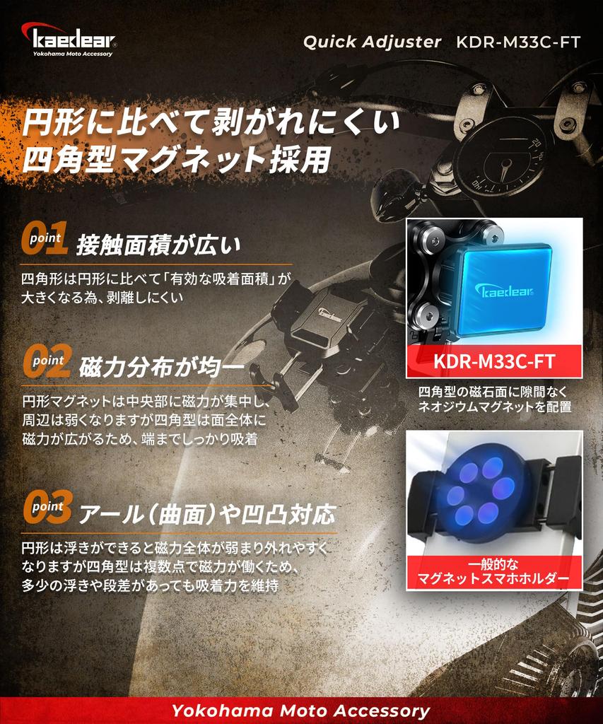 Kaedear Motorcycle Smartphone Integrated Air Vibration Adjustable Side Button Quick Mount Holder, Mount, Absorbing, Compact, Interference, Anti-Theft,