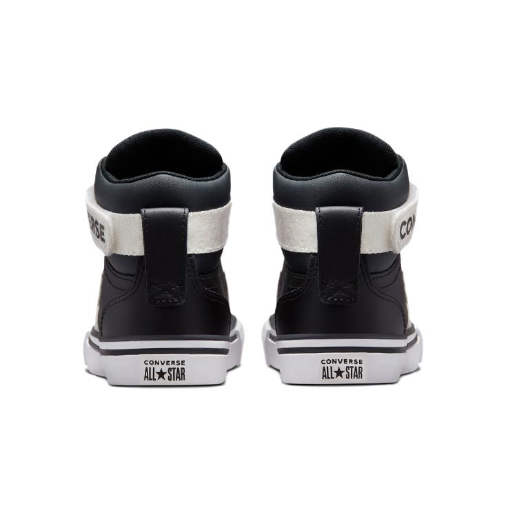 Converse Pro Blaze Strap Abrasion Resistant Abrasion Resistant High Top Kids' Skateboarding Shoes Black White 672128C