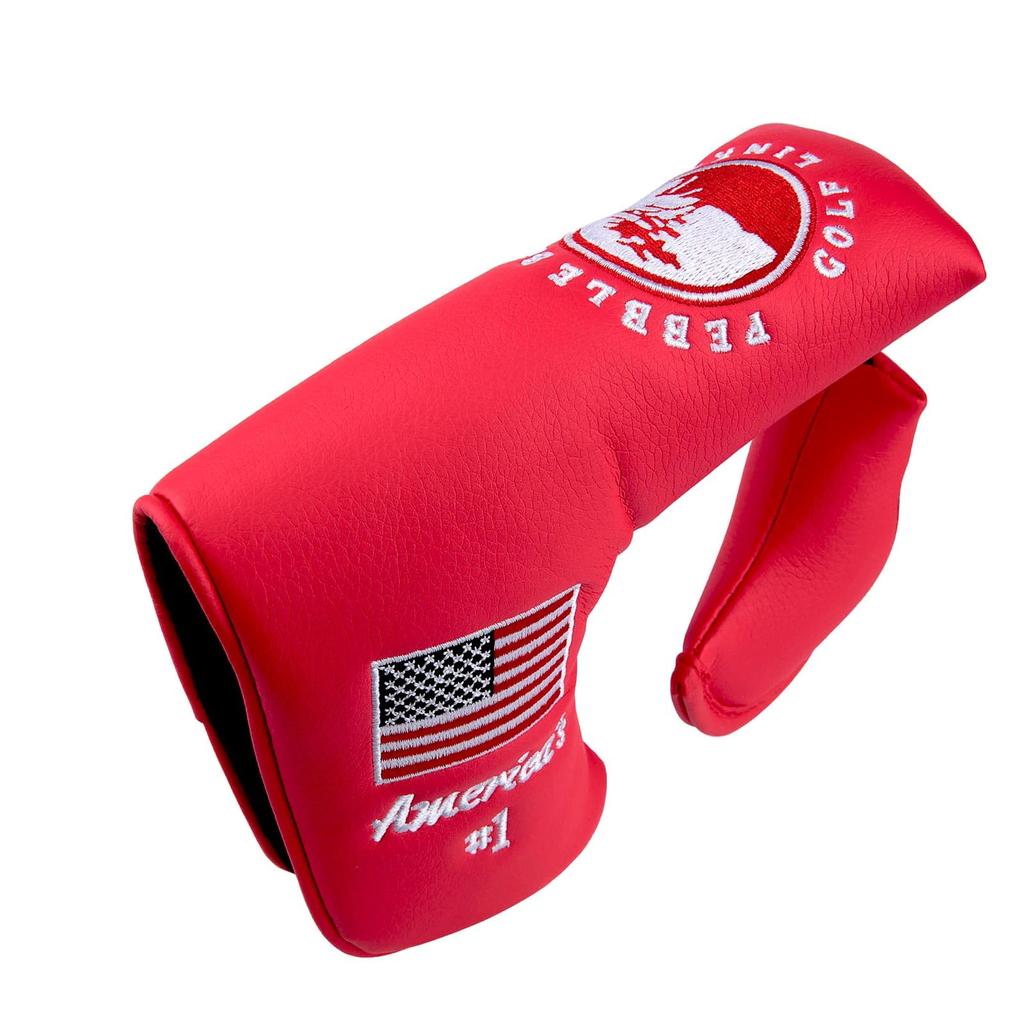 Putter Cover Pin Type Golf Cover Kompatibilní s Scotty Cameron Odyssey s magnetickým kroužkem na klíče American Tree (Červené)
