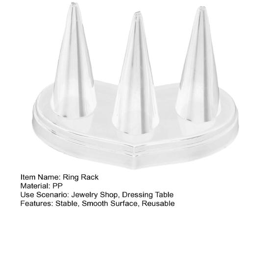 Ringoppbevaringsstativ Ringutstillingsholder Tre-finger ringutstillingsstativ Sminkebord oppbevaringsstativ Smykkebutikk Ringutstillingsorganisator