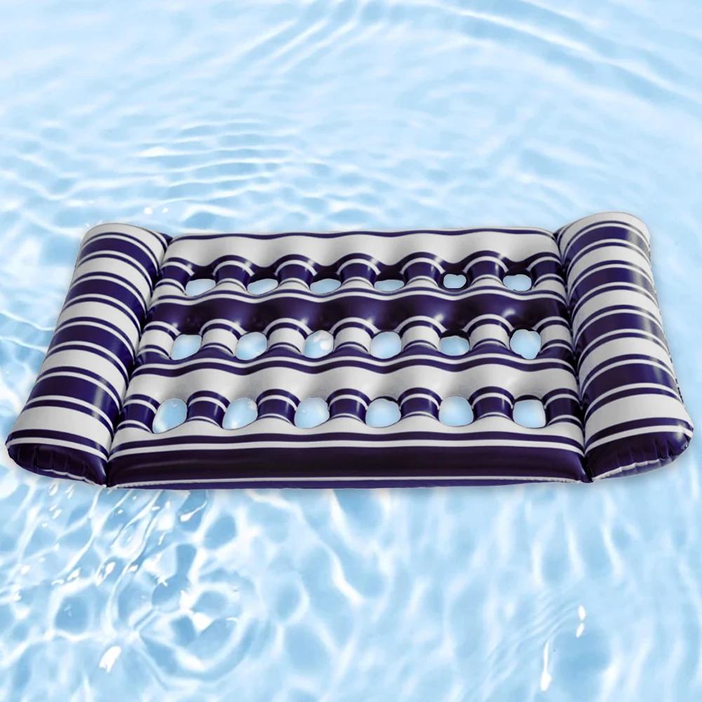 Inflatable Floating Bed Portable Floating Lounger Air Mattress Foldable Swimming Pool Air Mattress Outdoor Swimming Toys