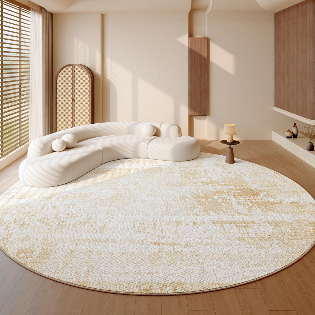 Light Luxury Living Room Decoration Round Carpet Thicken Plush Rugs for Bedroom Home Fluffy Soft Rug Anti-slip Bedside Floor Mat