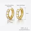 Punk Rock Zircon Cross Small Hoop Earrings New Trendy Tiny Circle Cartilage Ear Buckle Piercing Zircon for Women Men