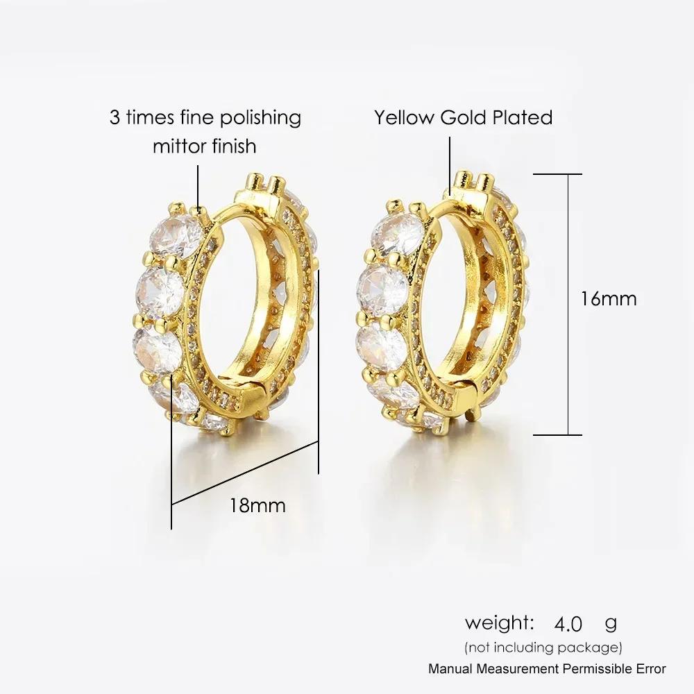 Punk Rock Zircon Cross Small Hoop Earrings New Trendy Tiny Circle Cartilage Ear Buckle Piercing Zircon for Women Men