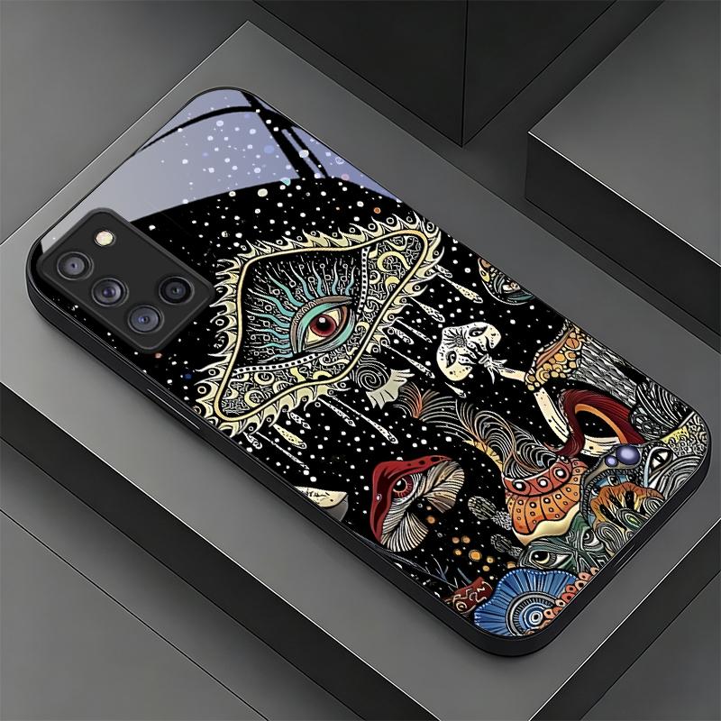 Magic Mushrooms Art Black Phone Case For Samsung A32 A33 A34 A35 A36 A37 A51 A52 A52s A53 A54 A55 A56 A57 A71 A72 73 Glass Cover
