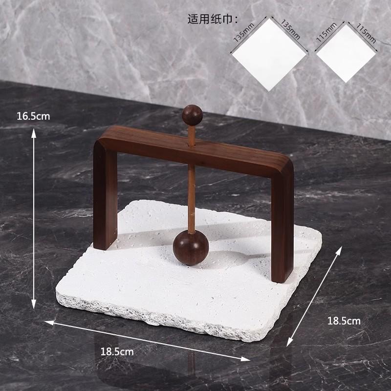 Huangdongshi Walnut Tissue Holder, Napkin Holder, Kitchen Upright Square Tissue Holder, Restaurant Desktop Tissue Storage Box