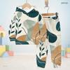 Kids Boys Girls Hooded Long Sleeve Printed Sweatshirt Cuffed Pants Two Piece Outfit