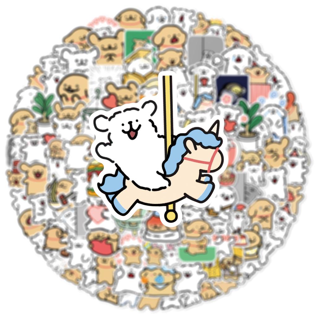 100PCS Cartoon Line Dog In The Book Cute Stickers DIY Kids Toys Laptop Luggage Skateboard Suitcase Guitar Graffiti Decal Sticker