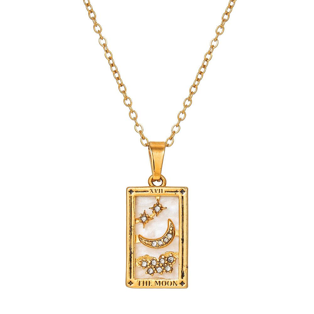 Vintage Stainless Steel Geometric Necklace With Cross Element And Multilayer Chain For Unisex