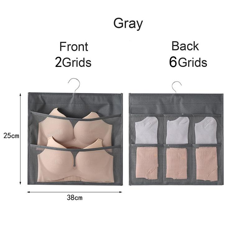 

Double-sided Hanging Bag Folding Clothing Storage Bag Multifunctional Underwear Hanging Bag Tie Scarf Socks Storage Organizer