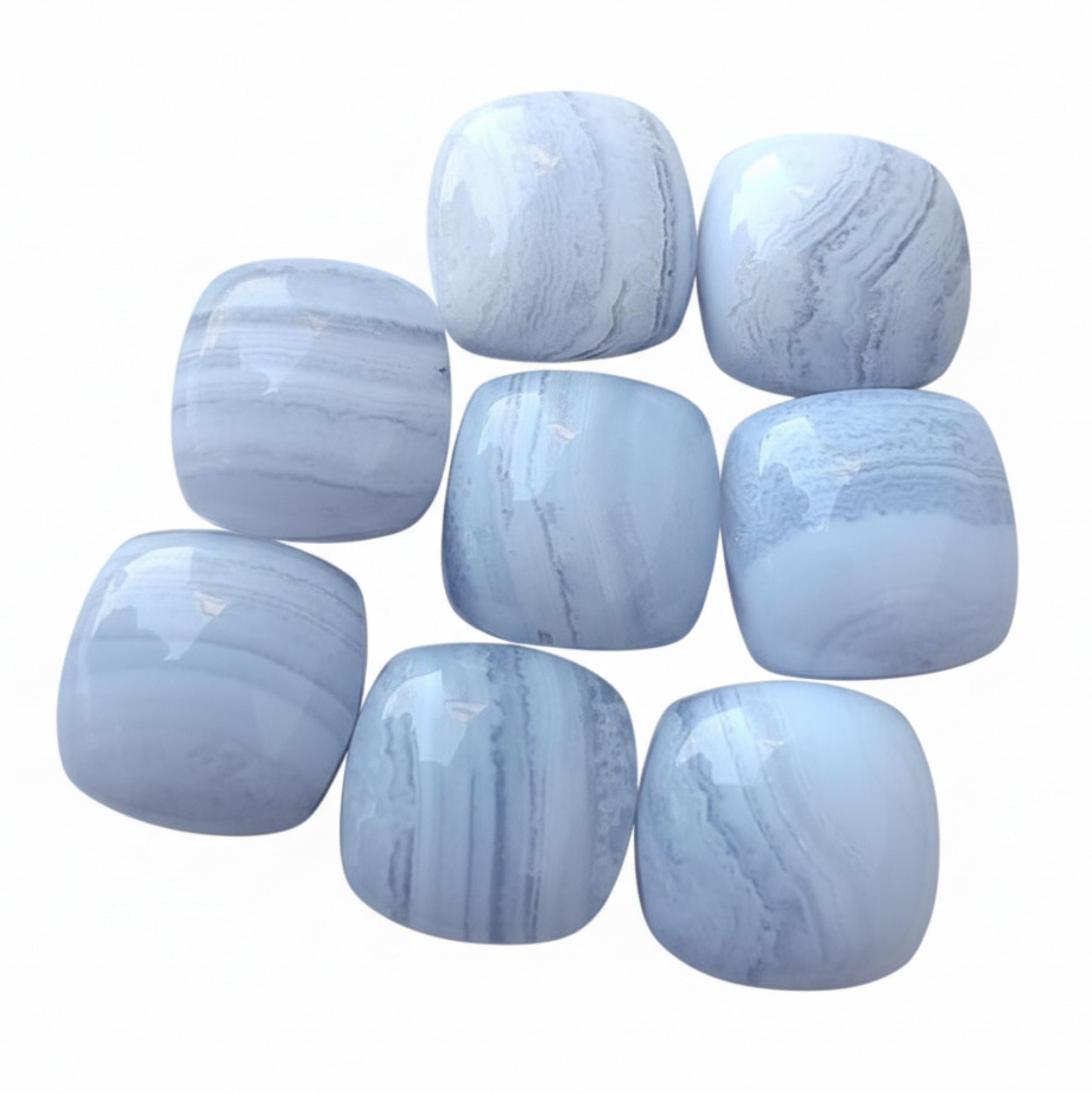 Натуральный голубой халцедон, камни-подушки, квадратные кабошоны, гладкие и шелковистые 5mm синий