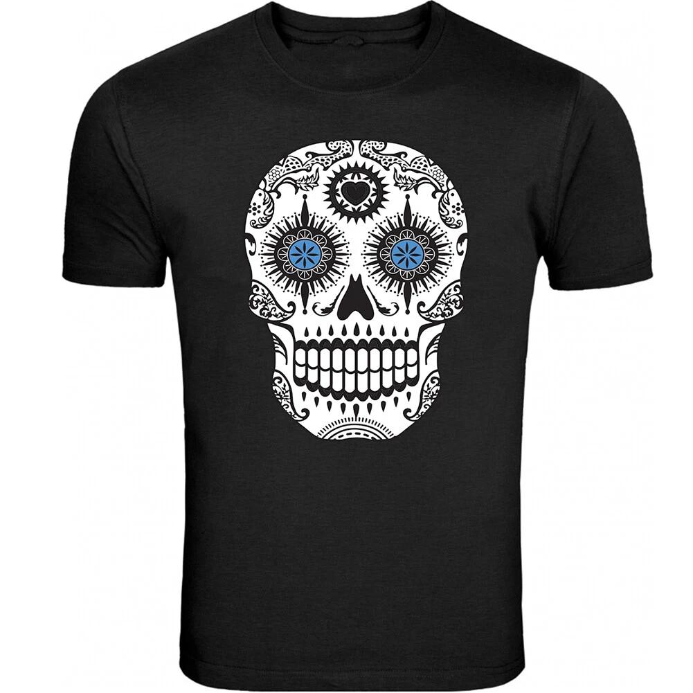 Sugar Skull Roses Eyes Day of The Dead Mexican Gothic Los Muertos T-Shirt Tee L