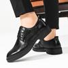 Fashion Autumn Men's Classic Black Lace Up Business Leather Shoes Fashionable and Comfortable Blok Carving Formal Business Leather Shoes