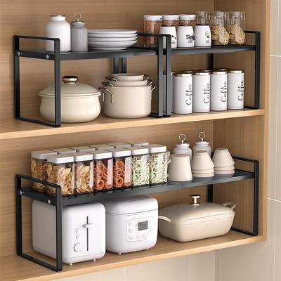 Retractable Kitchen Countertop Spice & Dish Storage Rack