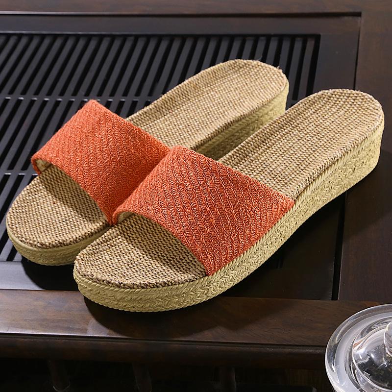 High-heeled new home slippers, home indoor non-slip rubber heightening slippers, women's slippers are wear-resistant