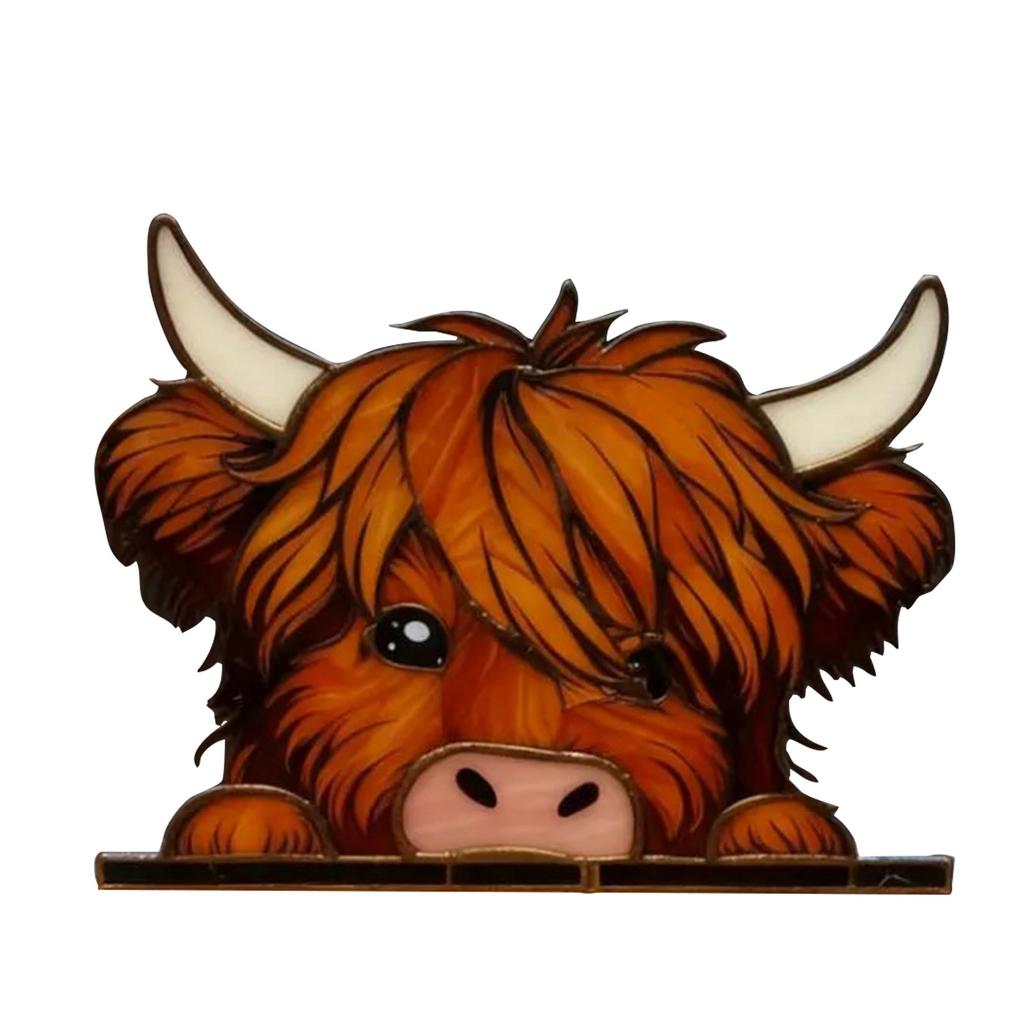 Kuh Fenster Eckdekoration, 3 Guckende Kuh Fensterornamente, Einfach zu installierende Weihnachts-Kuhdekorationen, Bauernhoftier Weihnachtsdekorationen, Geeignet