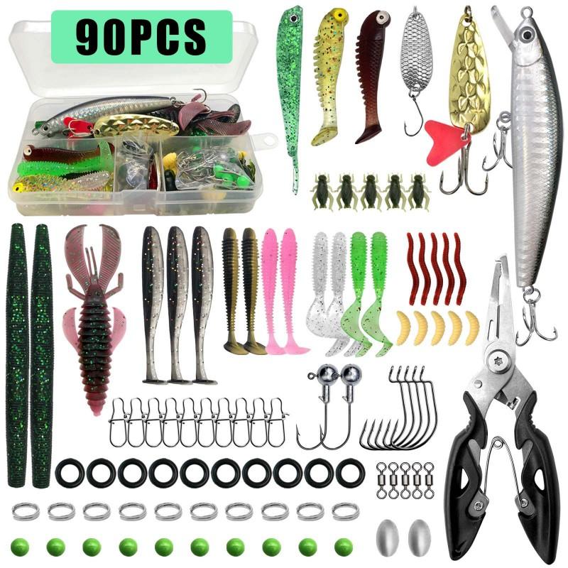 Fishing Lure Set Freshwater Saltwater Bait Minnow Spoon Soft Hard Frog Bass Trout Pike
