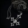 Gothic Cross Pendant Necklace For Women With Alloy Chain And Electroplated Finish