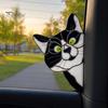 Sunlight Catching Cat Sticker Stained Glass Window Cling, Vintage Colorful Kitty Decal, Removable Static Decor for Door Wall Car, UV-Resistant