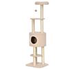 Sturdy Cat Tree with 5 Levels, Kennel, Playhouse, and Sisal Rope, Beige, Max 30kg