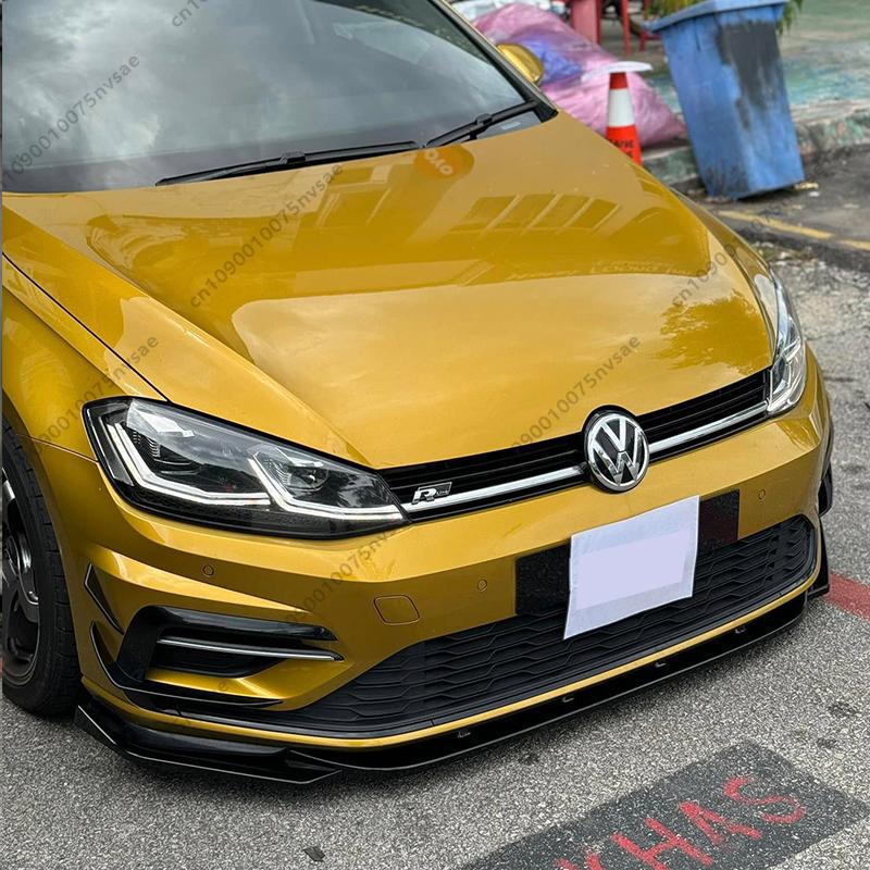 MAXTON Style Car Front Bumper Lip Chin Spoiler Splitter for VW Golf Mk7.5 R-Line&R 2017-2020 Front Bumper Cap Spoiler Bodykit