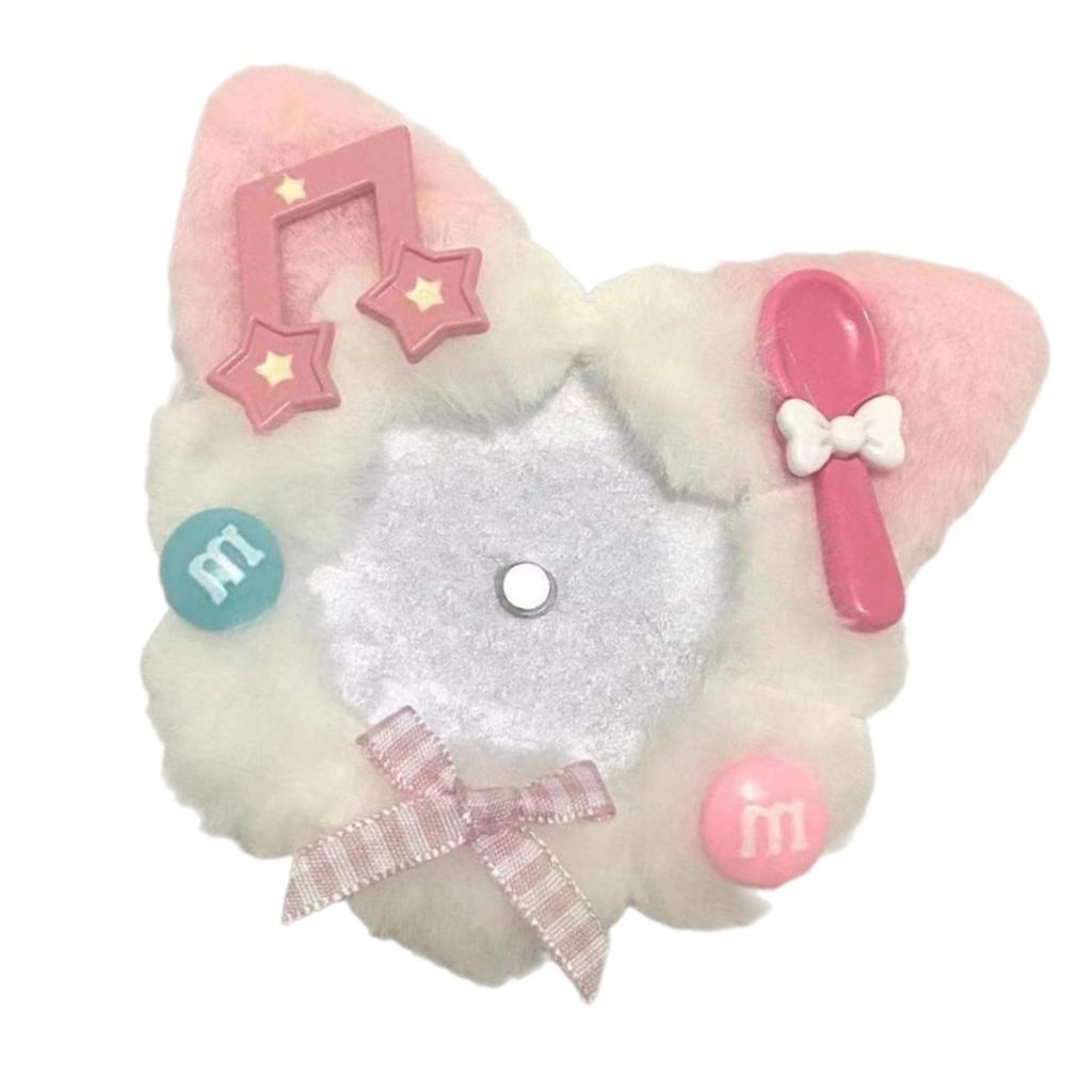 Cartoon Cats Ear Badge Holder 58mm Badge Case Plush Cats Ear Badge Pin Sleeve For Women Student And Cosplay Enthusiasts