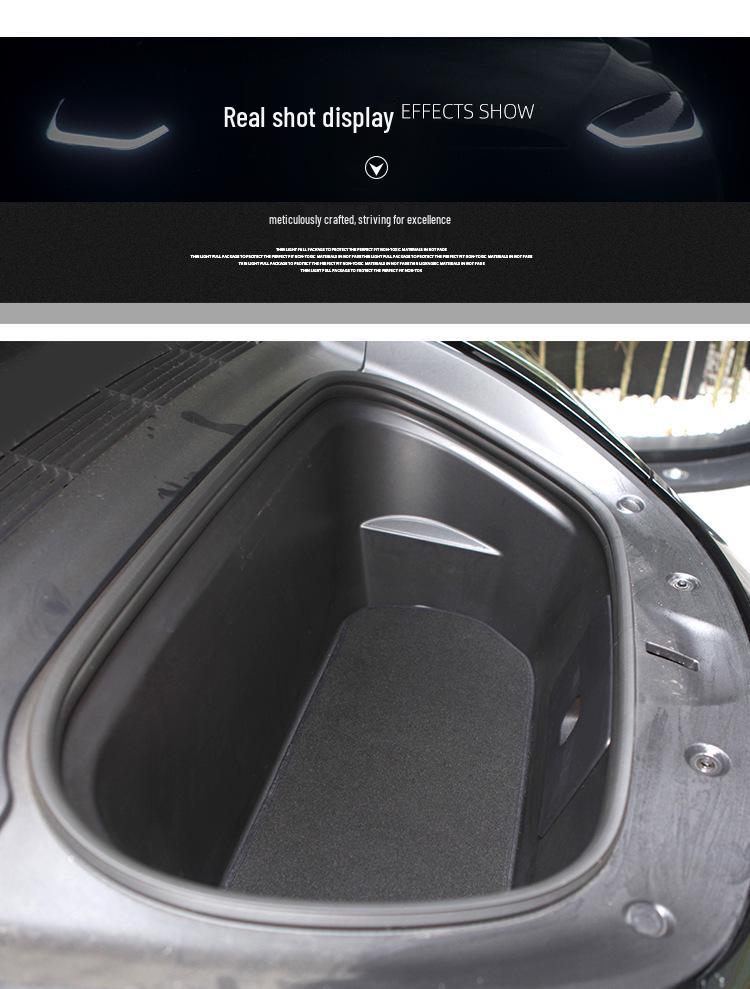 Tesla Model Y Wildleder Kofferraummatten - Originalstil, Doppelschicht für vorderen und hinteren Kofferraum