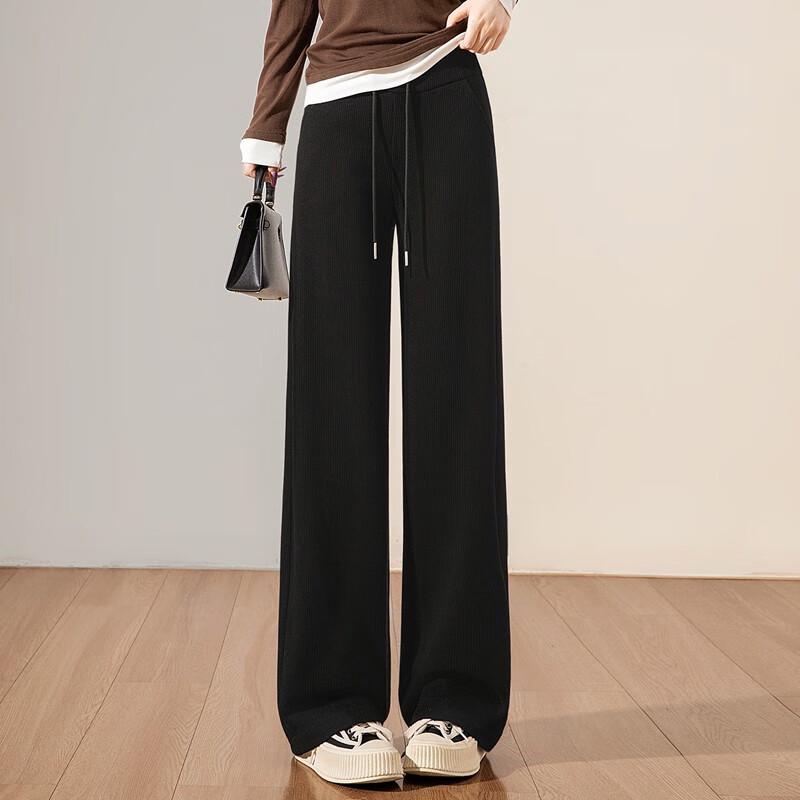 Women's High-Waist Drawstring Wide-Leg Casual Pants