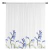 3D Flower Blue Flower Sheer Curtains for Living Room Bedroom Kids Room Tulle Window Treatment Drapes