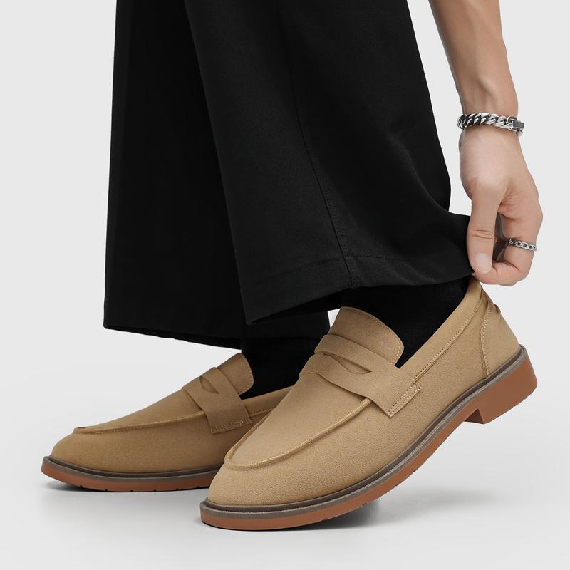 Fashion Suede Men Loafers Comfortable Business Shoes Outdoor Man Casual Leather Shoes Office Work Footwear Walking Driving Shoes