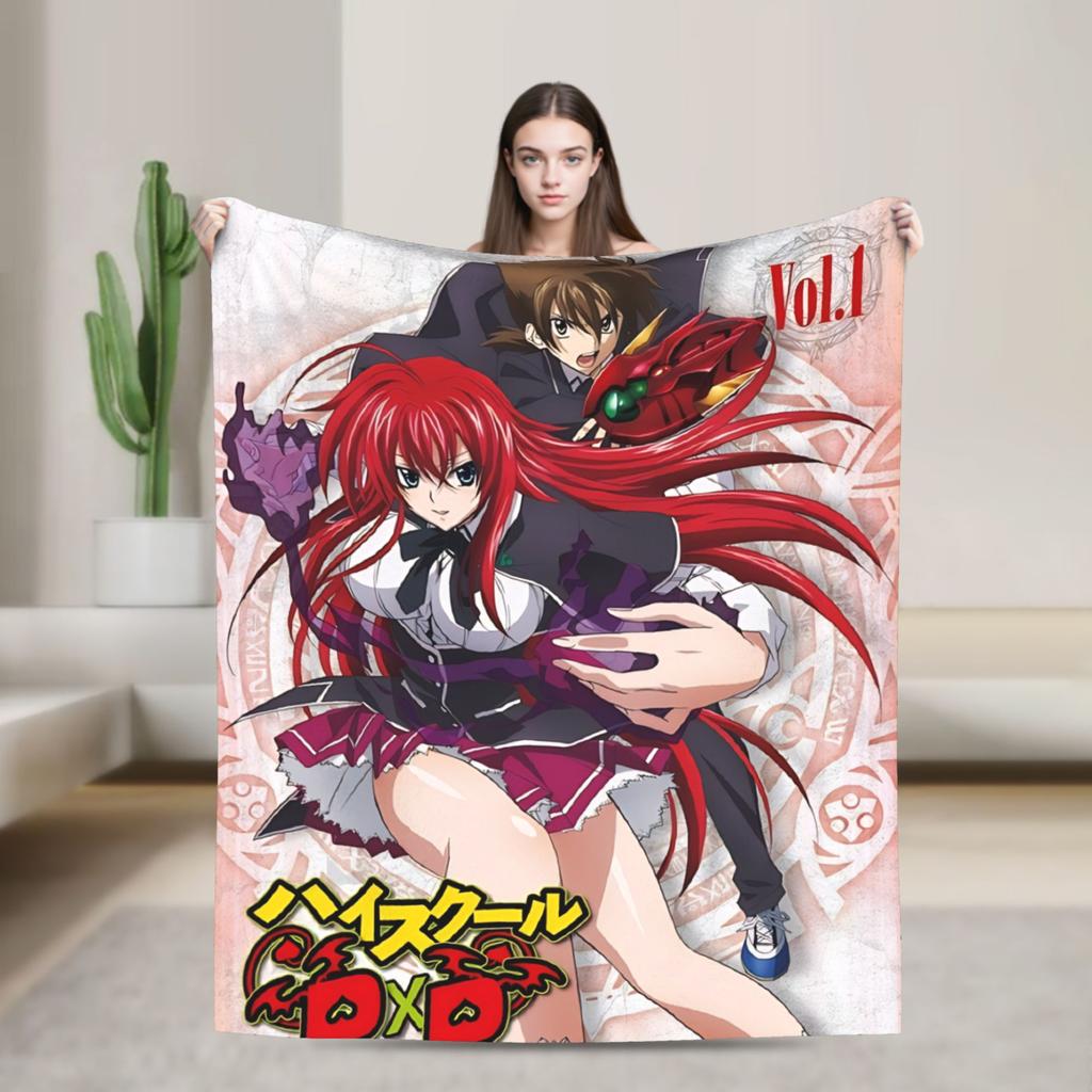 Superweiche Decken Dekorative High School DxD Überwurfdecke Anime Flanelldecke für Wohnzimmer Lustige Sofa-Bettdecke