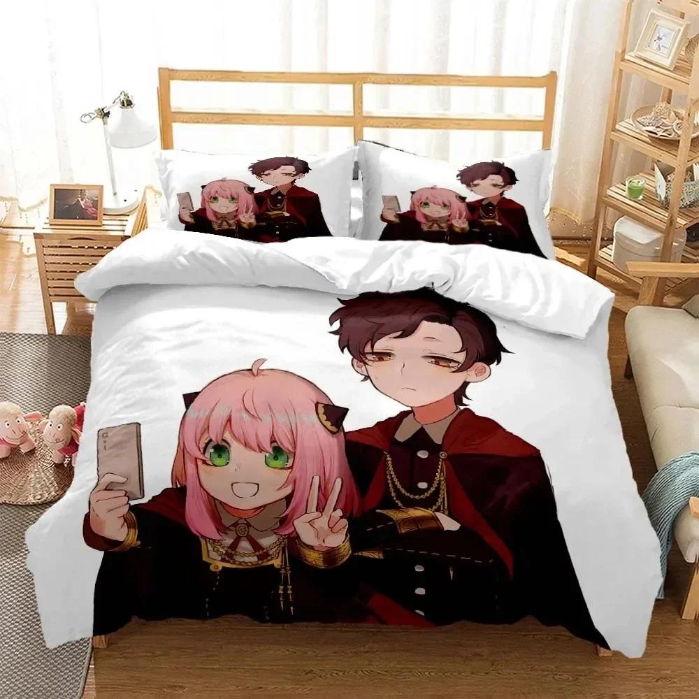 

Comforter Anime Spy × Family Anya Bedding Set Printed With Bed Soft Single Double Queen Super King Size Kids Adult Comforter (quilt)-EU Single(135*200cm)3pcs