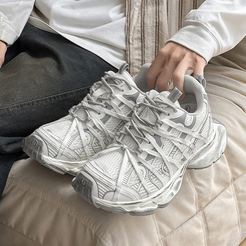 Thick-soled dad shoes spring and summer new heightening shoes mesh breathable straps sneakers