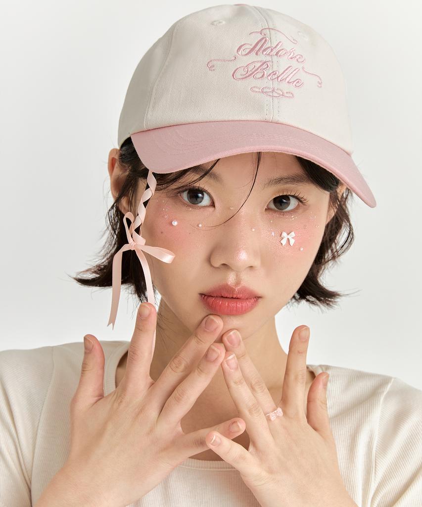 ADOREBELLE Antique Logo Cap - Pink