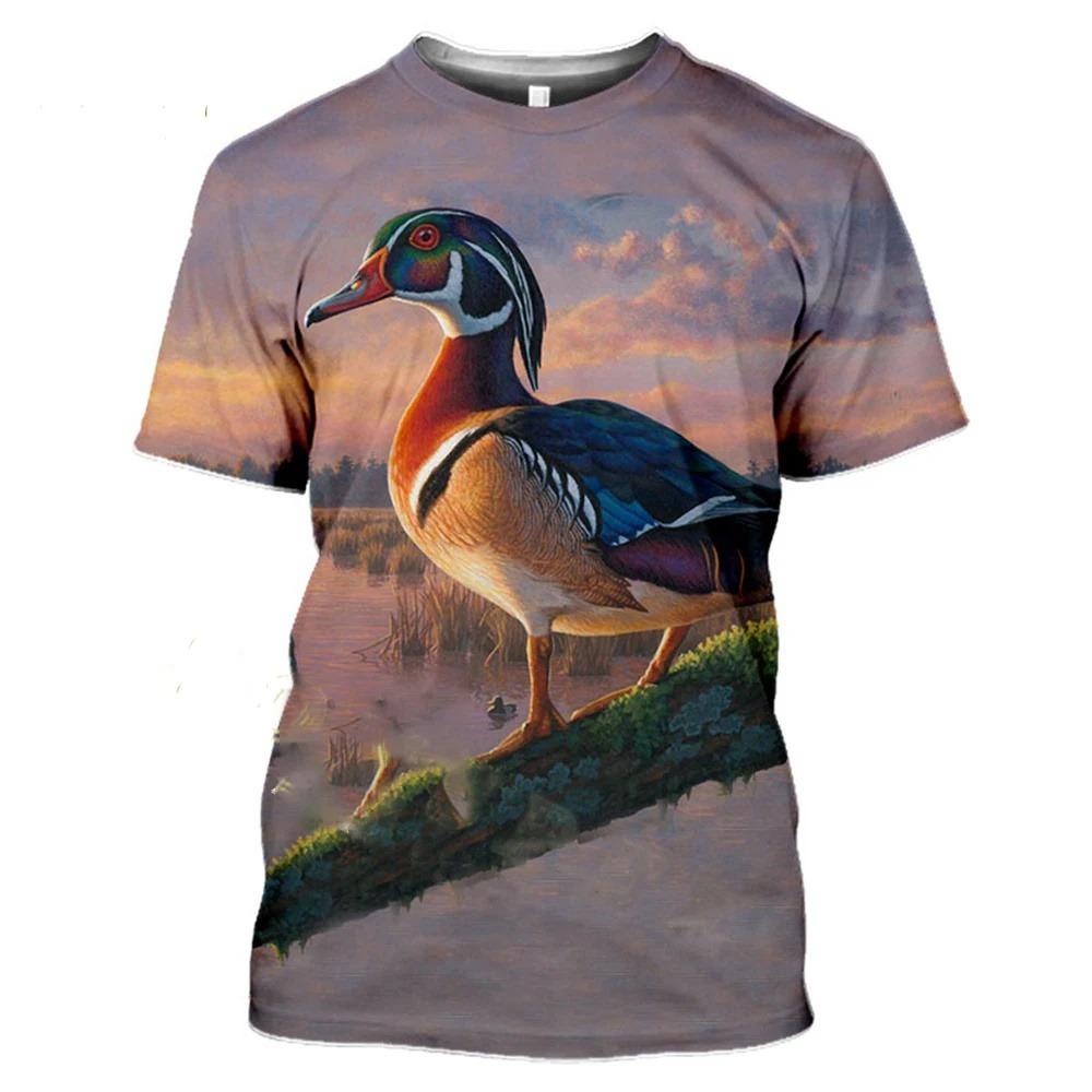 3D Harajuku Animal Print T Shirt For Men Funny Pigeon Pattern Short Sleeve Pullover Summer Casual O-neck Loose Tops Hot Sale Tee