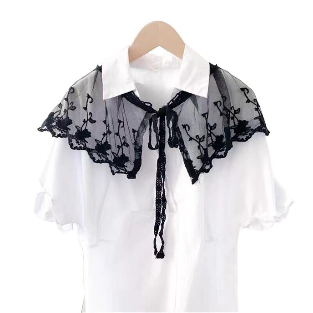 Sweet Lace Embroidered Fake Collar Shawl Blouse Decoration Detachable Collar Women's Shirt Dress False Collar Top Accessories
