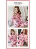 Middle-Aged Mom Long Sleeve Pajamas - Green Plant Series Cardigan, Loose Plus Size Home Set for Women, Spring/Autumn.