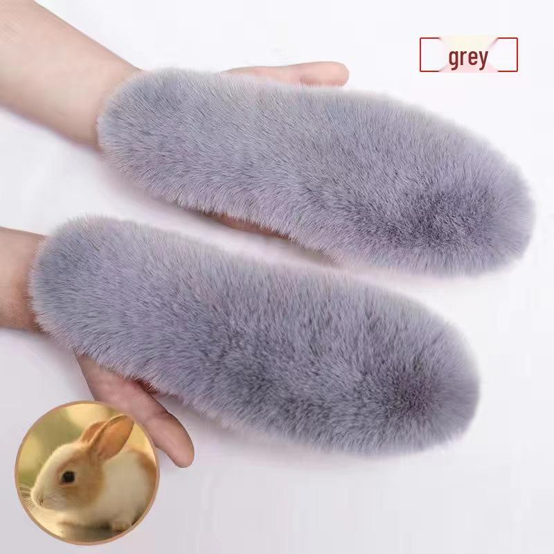 

Unisex Winter-Ready Wool Insoles with Imitation Rabbit Fur, Fleece-Lined for Cold-Proof Comfort in Snow Boots. 40
