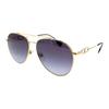 Segundo. Serie de Patrones de Logotipo Exclusivo con Monograma Gafas de Sol Metálicas de Piloto Gafas de Sol para Mujer Doradas Degradado Gris Oscuro B3128-1109-8G