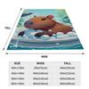 Trembling Capybara Flannel Blanket Winter  Soft Durable Throw Blanket for Kids Couch Bed Funny Bedspread Sofa Bed Cover