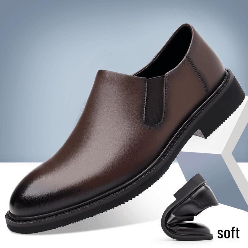 

2025 Men s Formal Slip-on Leather Shoes - Breathable, Soft Sole for Business & Casual Wear 43 коричневий