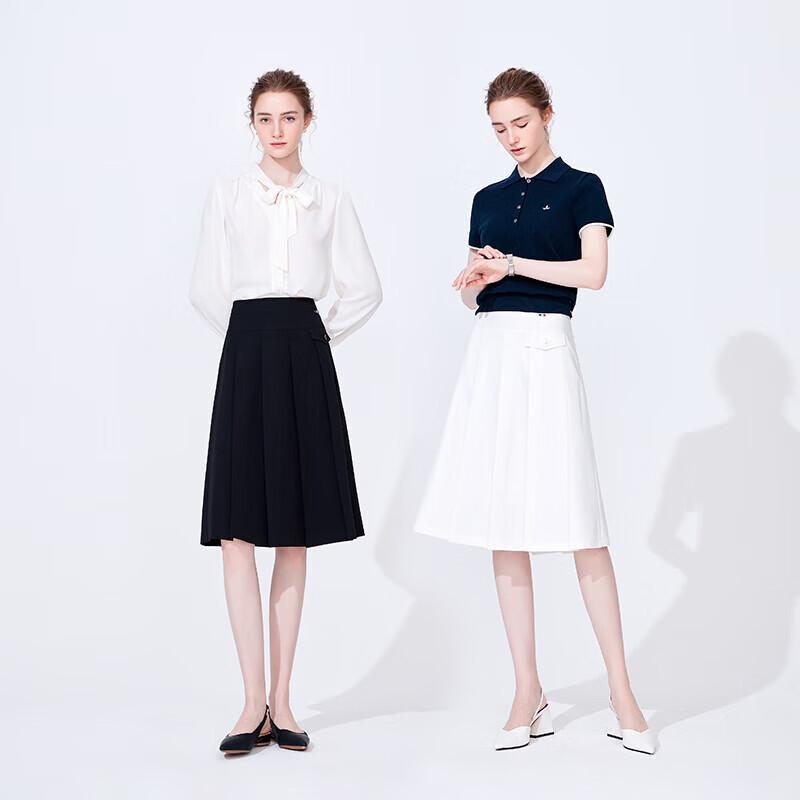 Navigare Women's A-Line High-Waist Pleated Midi Skirt