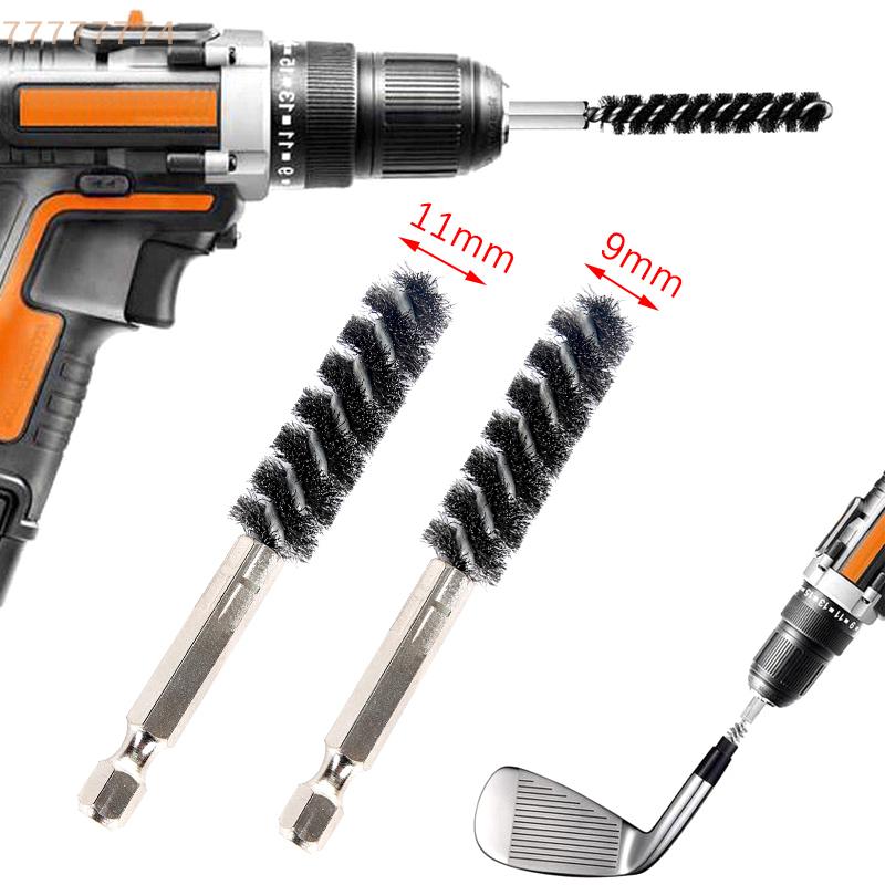 Electric Drill Adapter Golf Club Head Cleaner Rust Remover Brush Hexagonal Rod Iron Head Polish for Golf Clubs Head Hosel