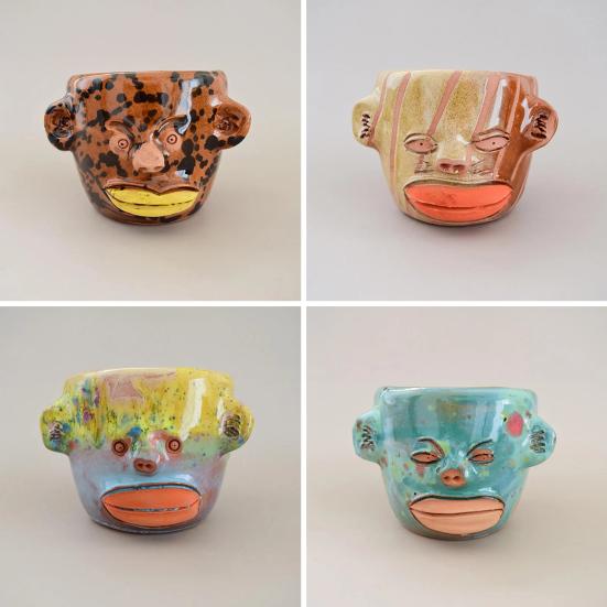 Weird Face Ceramic Mug 350ml Handcrafted Artistic Coffee Cup Decorative Tea Mug Drinkware Gift for Friends Family