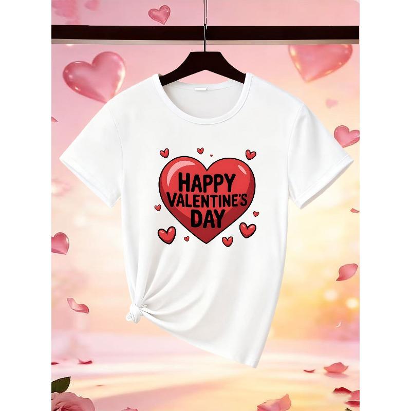 Europäische Größe 1 Stück Valentinstag Limited Edition Damen Frühling Valentinstag Limited Neues T-Shirt