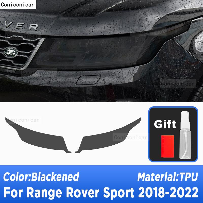 2 Pcs Car Headlight Protective Film Cover Front Light Smoke Black TPU Sticker For Range Rover Sport L494 2014- Accessories