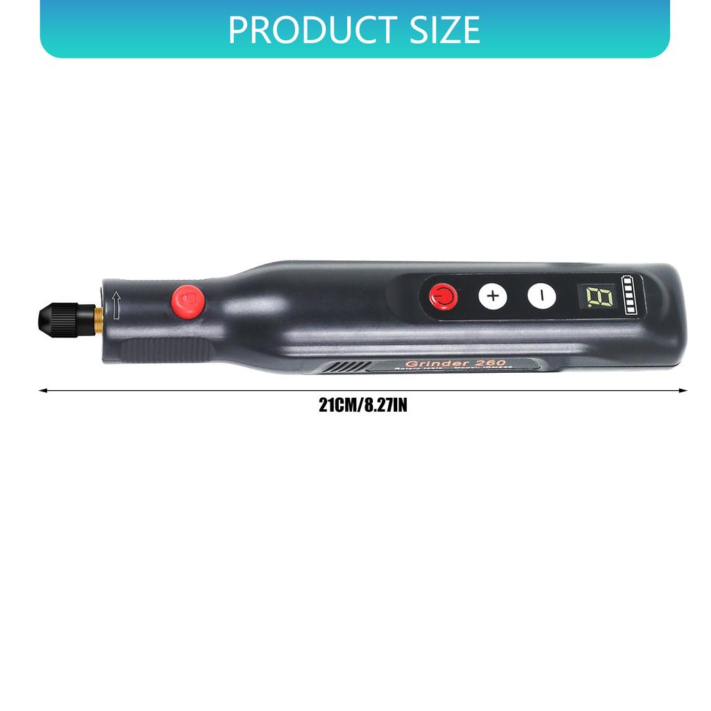 Quick Change Cordless Rotary Engraver Polisher Including LED Rings Light Type C Fast Charging Ergonomic Handle For Comfortable All Day Use