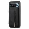 For Google Pixel 9/Pixel 9 Pro Case Magnetic Detachable Zipper Card Holder Leather+TPU Phone Cover